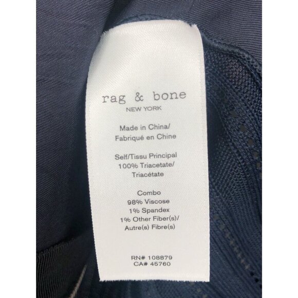 Rag & Bone Navy Valerie Zip Sleeveless Blouse Women's S Sheer Zip Collar V-Neck - Picture 5 of 8